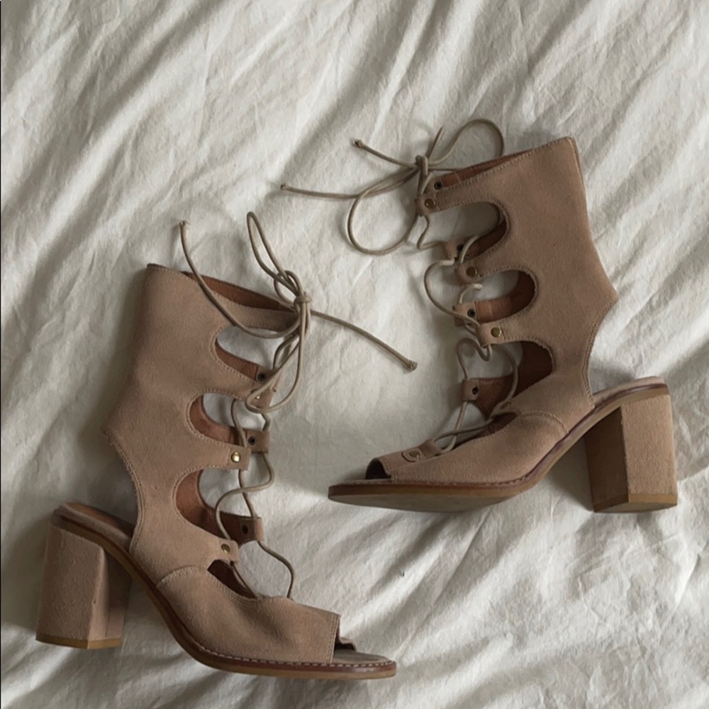 Free People Suede Lace Up Sandals